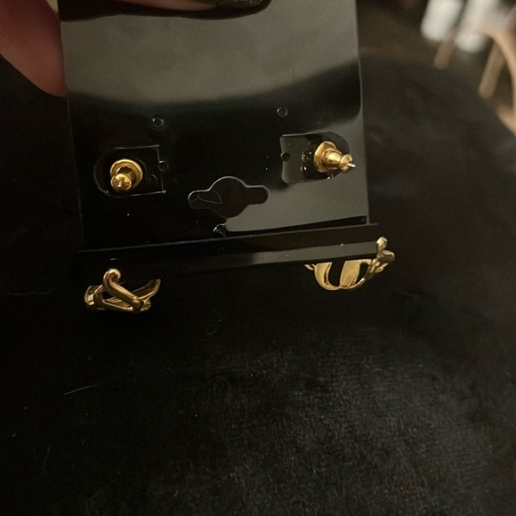 Vintage gold woven  half hoops - Picture 4 of 4